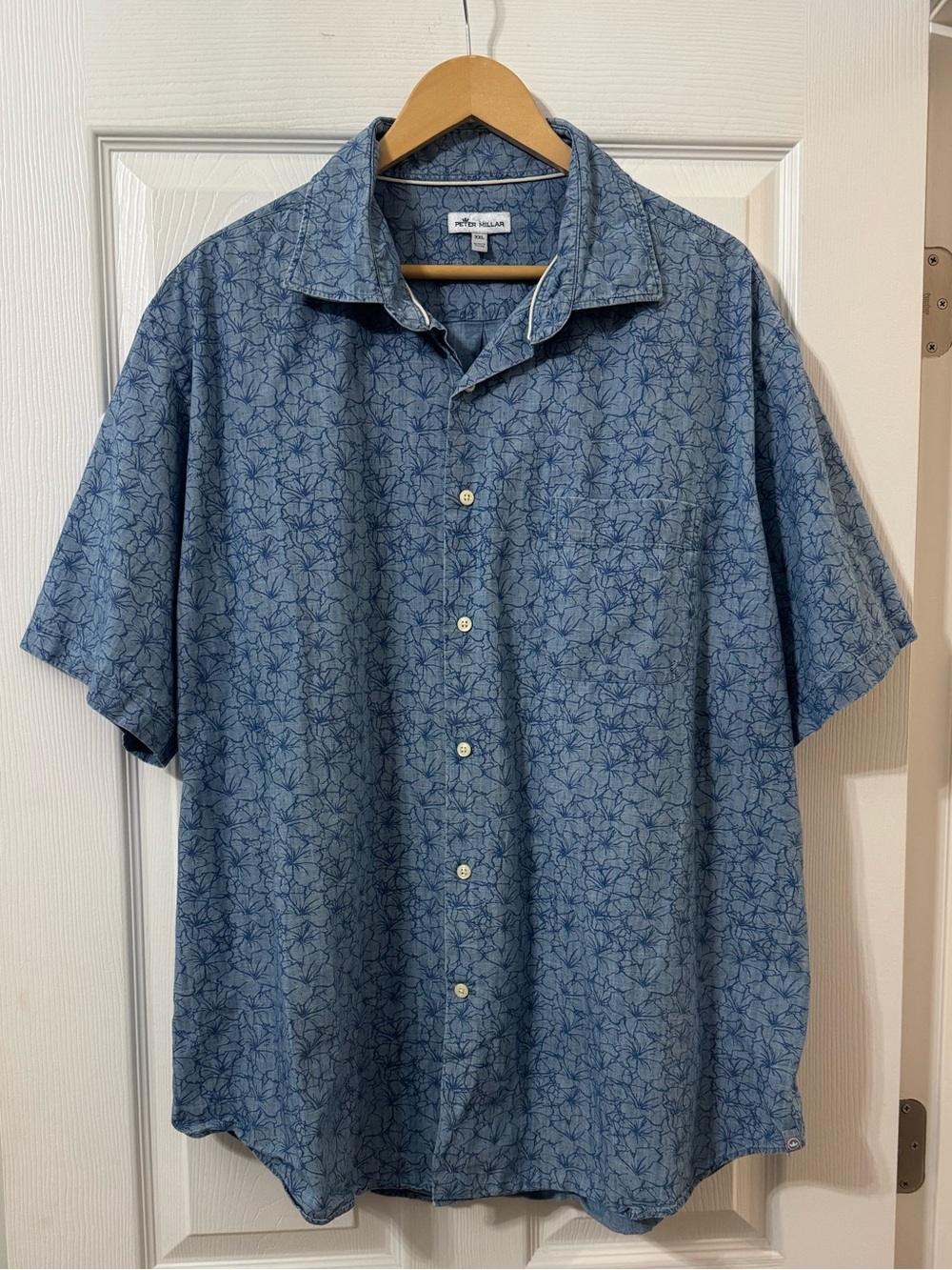 Peter Millar Short Sleeve Button Down Shirt Size XXL